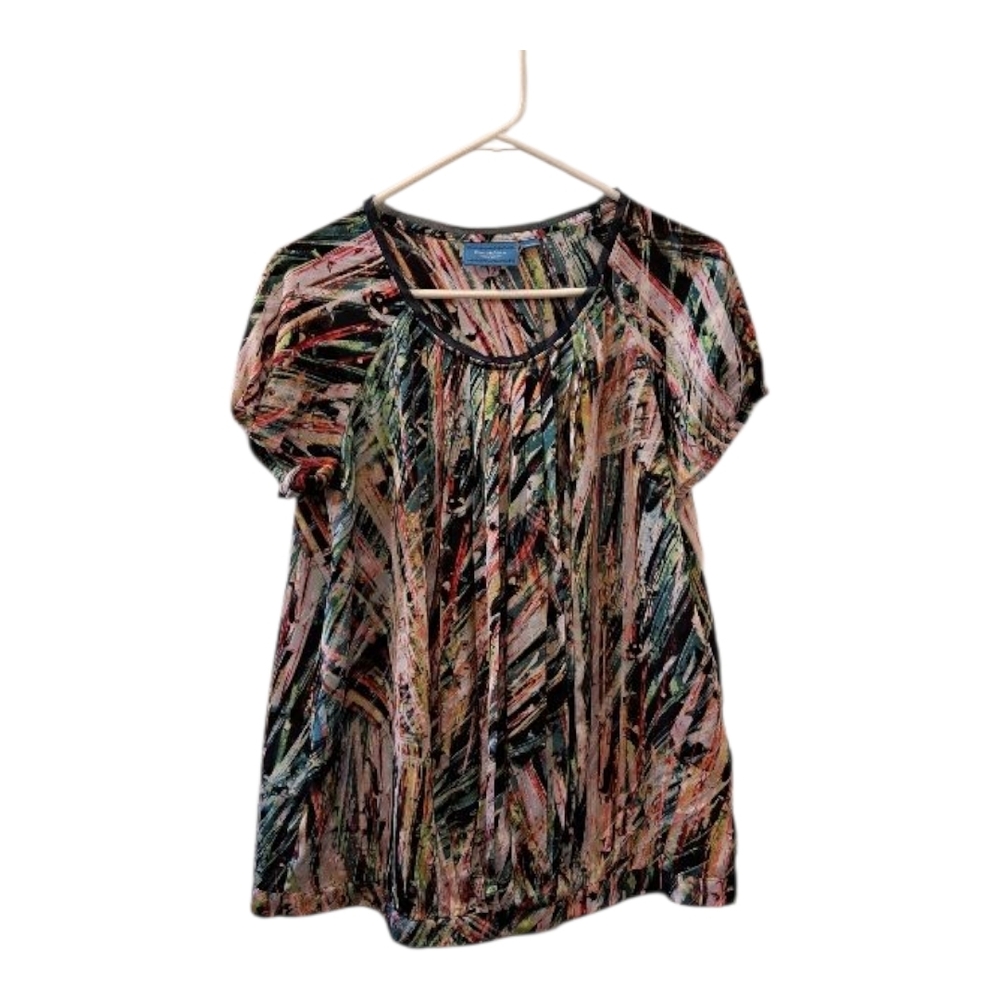 Simply Vera Vera Wang blouse top Abstract size M